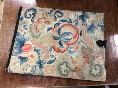 Lot 99 - Old Chinese silk embroidered desk blotter