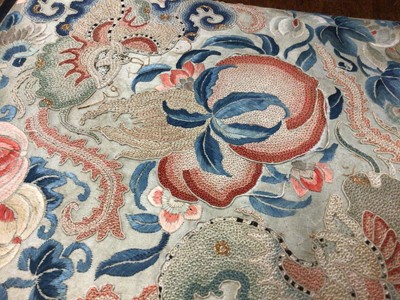 Lot 99 - Old Chinese silk embroidered desk blotter
