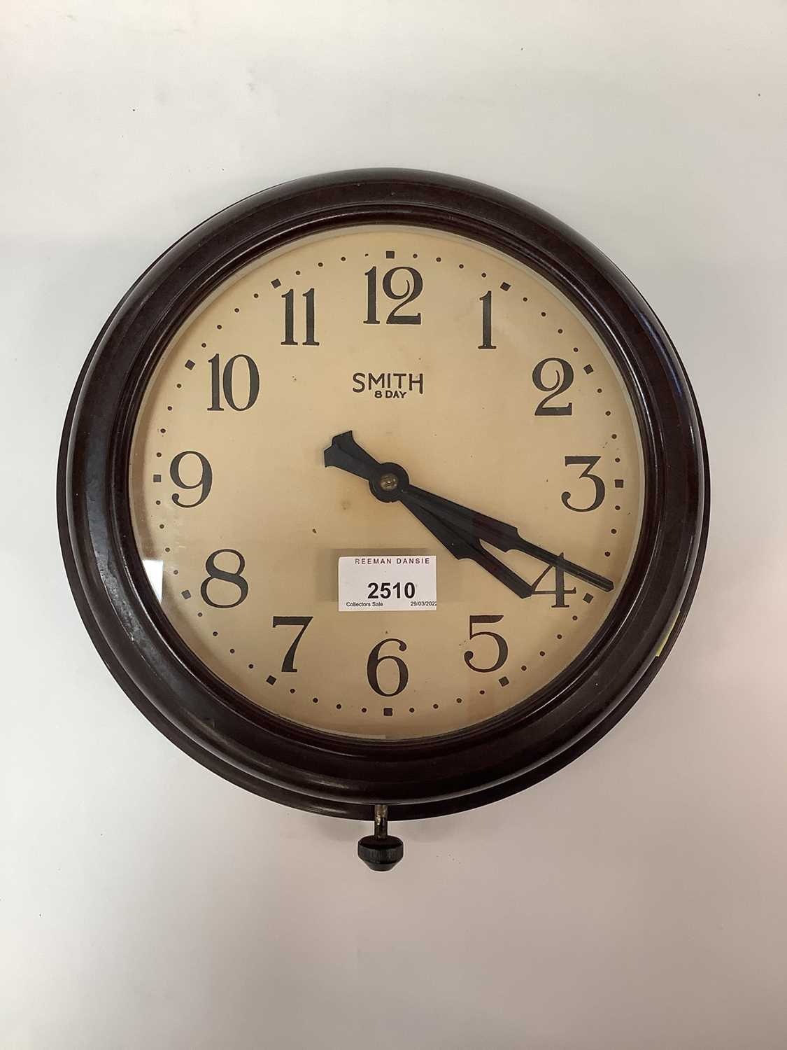 Lot 2510 - Smiths Bakelite 8 day military wall clock