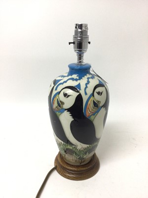 Lot 1103 - Moorcroft penguin table lamp