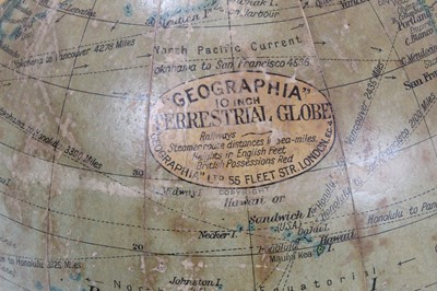 Lot 2509 - Geographic Terrestrial Globe on turned wooden stand