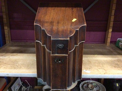 Lot 508 - Victorian wooden knife box and oval dressing table mirror