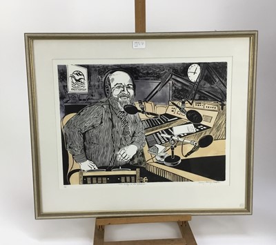 Lot 174 - Penny Berry Paterson (1941-2021) four prints - two screen prints both 'Monday Night at the Mercury', signed and numbered 1/25 and 7/25, both images 54cm x 36cm in glazed frames, together with two l...