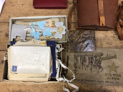 Lot 22 - Sundry items, to include Victorian writing slope and sewing box, binoculars, ephemera