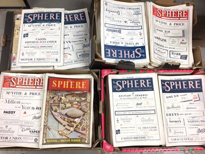 Lot 579 - Four boxes of 1950s The Sphere and a small selection of pictures