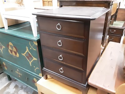 Lot 950 - Stag narrow chest of four drawers 52 cm wide, 71 cm high