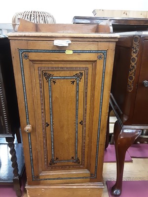 Lot 1033 - Late Victorian pollarded and grained pot cupboard with ledge back and panelled door, 37.5cm wide, 35.5cm deep, 82cm high