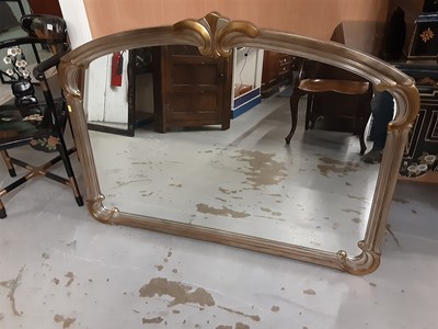 Lot 843 - Victorian style overmantel mirror in gilt frame, 125cm wide, 90cm high