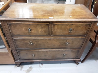 Lot 840 - Early 20th century chest of two short and two long drawers on cabriole feet, 100.5cm wide, 45.5cm deep, 86.5cm high