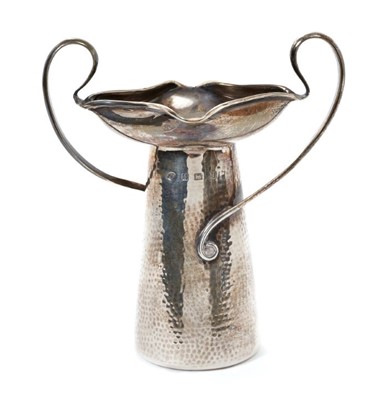 Lot 356 - Edwardian Art Nouveau style Silver vase