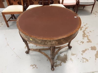 Lot 833 - Good quality 1920's Queen Anne revival walnut veneered demi lune card table with foldover top on carved cabriole legs, 92cm wide, 77cm high, opening to 91cm diameter