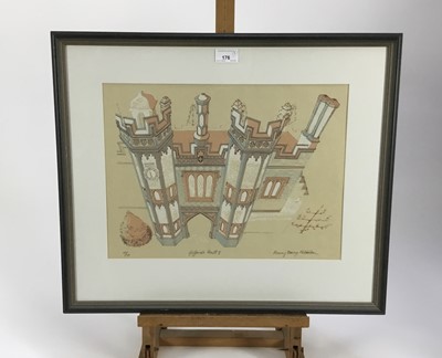 Lot 176 - Penny Berry Paterson (1941-2021) four prints and one watercolour - screen print, Giffords Hall II (included in her hand-printed book entitled 'Bricks') signed and numbered 10/10, 42cm x 31cm, in gl...