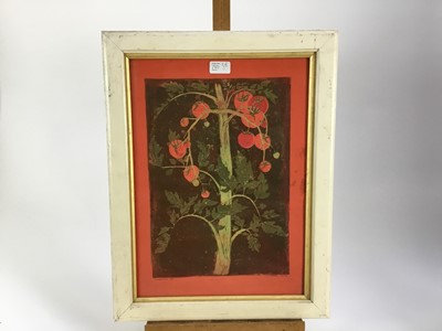 Lot 180 - Penny Berry Paterson (1941-2021) three works - hand-coloured drypoint - Sylvia's Jug, signed and numbered 1/4, 26cm x 32cm, in glazed frame; watercolour - Spindleberries, signed and dated Nov '82,...