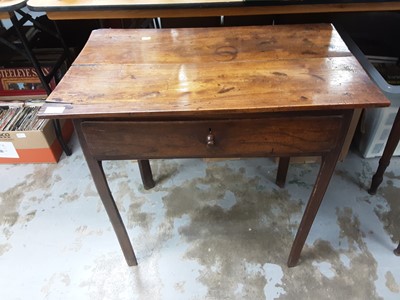 Lot 1053 - Early 19th century elm single drawer side table and 19th century mahogany side table.