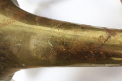 Lot 2303 - Antique German brass rotary tenor horn