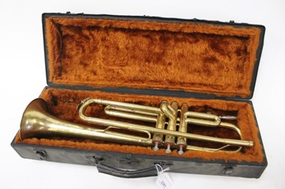 Lot 2361 - Brass trumpet and a childs student violin