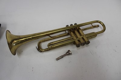 Lot 2361 - Brass trumpet and a childs student violin