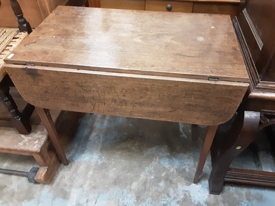 Lot 962 - 19th century mahogany drop leaf table on square taper legs, 76cm wide, 70cm high