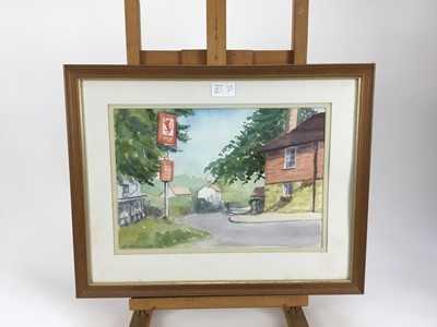 Lot 183 - Anne Paterson, three watercolours, together with two others - watercolour - Summer Morning Early, Flatford Mill, signed and dated '01, 19cm x 26cm, in glazed frame;  watercolour - The Red Lion Rust...