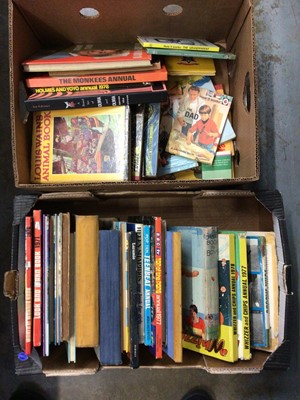 Lot 225 - Two boxes of books - children's annuals and similar