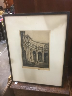 Lot 114 - Graham Barry Clilverd (1883-1959) etching, architectural study, glazed frame