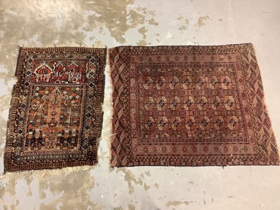 Lot 968 - Two Eastern rugs with geometric decoration,  148cm x 119cm and 120cm x 86cm