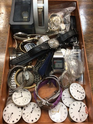 Lot 710 - Group various wristwatches, together with watch parts and pocket watch movements