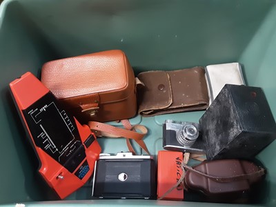 Lot 5 - Collection of cameras including Canon FT, Yashica, Minotaur etc, plus accessories and a pair of Telstar binoculars