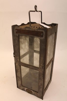 Lot 756 - First World War Officers' private purchase folding trench lantern by Christopher Collins, Birmingham, dated 1915.