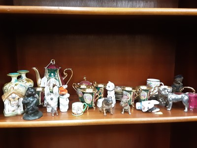 Lot 467 - Bavaria coffee set, miniature Royal Doulton mug and dog ornaments