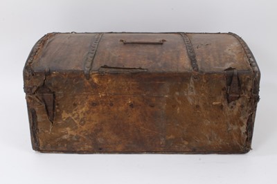 Lot 103 - Georgian pony skin covered travelling trunk with original label to interior- J. Merriman and Sons, 155 Leadenhall Street, London