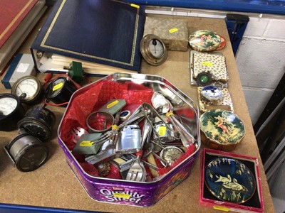 Lot 211 - Sundry items, including stamp albums, costume jewellery, Bunnykins, amperes, lighters and compacts