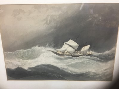 Lot 299 - Two 19th century English School marine watercolours, unsigned, both framed