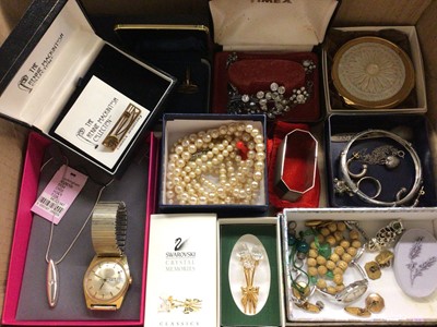 Lot 724 - Silver jewellery, other costume jewellery and vintage Timex wristwatch