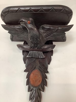 Lot 2516 - Black Forest carved wood wall bracket with an Eagle