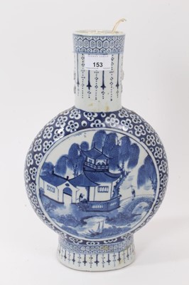 Lot 153 - Chinese blue and white porcelain moon flask
