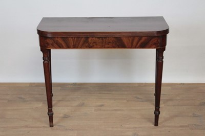 Lot 1335 - Regency figured mahogany tea table