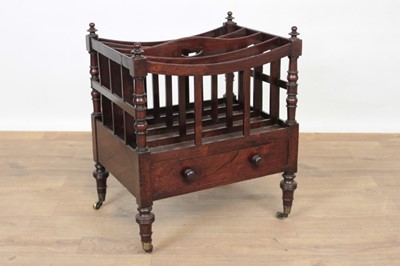 Lot 1342 - Mid 19th century rosewood Canterbury with four divisions