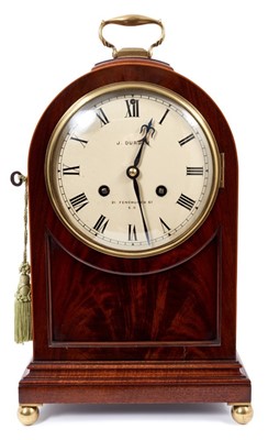 Lot 972 - 19th century mahogany bracket clock by J. Durden, Fenchurch Street, London, 36.5cm high