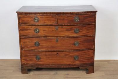 Lot 1348 - Early 19th century mahogany bow-fronted chest of drawers