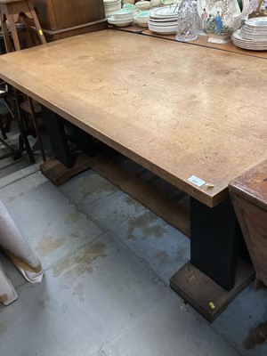 Lot 860 - Art Deco oak refectory table