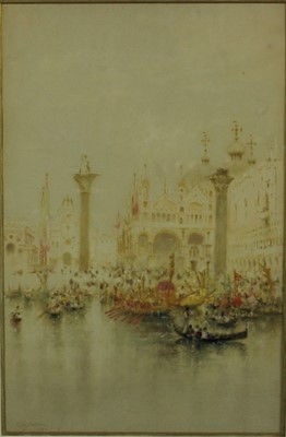 Lot 1174 - Clara Montalba (1842-1929), watercolour, Venice, signed LL and dated 1900, 45 x 30cm