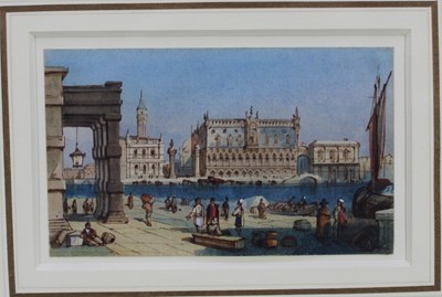 Lot 1176 - Continental school, 19th century, pair of watercolours of Venice