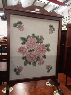 Lot 1085 - Floral embroidered firescreen