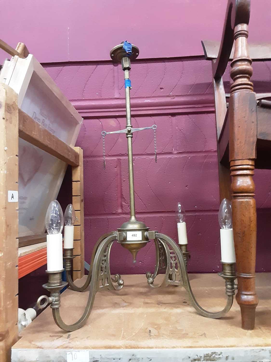 Lot 492 Jim Lawrence four arm Lavenham pendant light