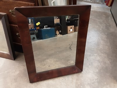 Lot 1087 - Antique wall mirror in mahogany frame, 46cm x 57.5cm and one other mirror, 41.5cm x 45cm (2)