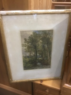Lot 278 - John Steeple (1823-1887) watercolour - Stream in a landscape, signed and dated 1879, 36 x 24cm, glazed frame