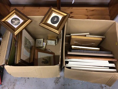 Lot 589 - Two boxes of pictures and prints, including Victorian and later portraits