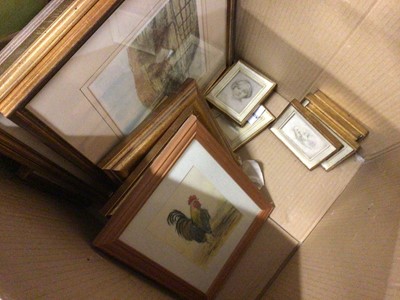 Lot 589 - Two boxes of pictures and prints, including Victorian and later portraits