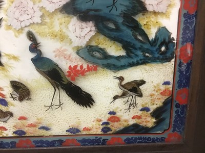Lot 198 - Chinese painting on glass, in hardwood frame